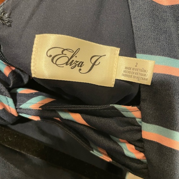 Eliza J Striped Bow Dress Size 2 - Picture 2 of 4